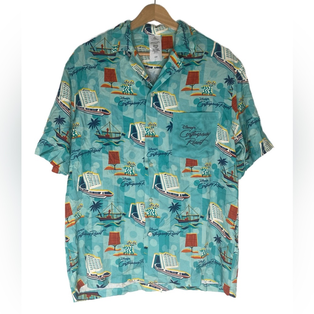 Disney 2025 Contemporary‎ Resort Monorail Pocket Button Down Shirt -M